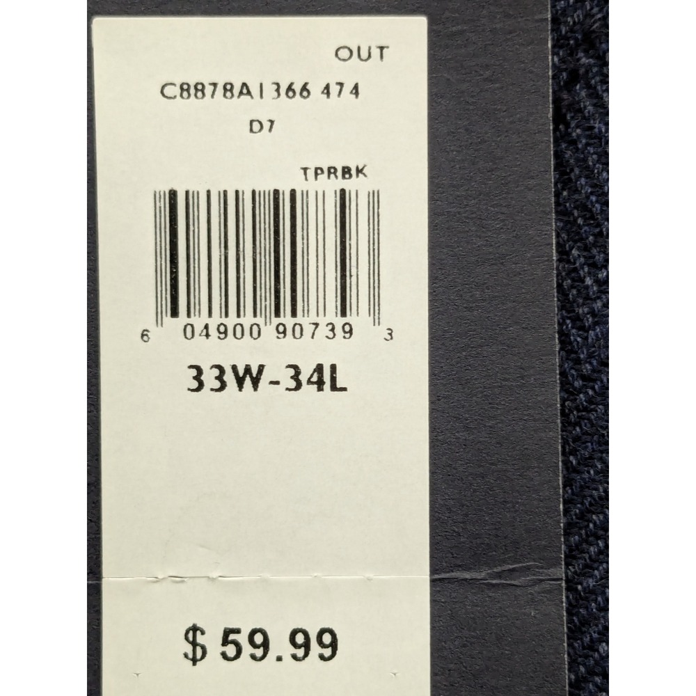 Tommy Hilfiger Mens Slim Fit Herringbone Chinos Navy Blue 33W 34L C8878A1366 474 - Picture 14 of 15